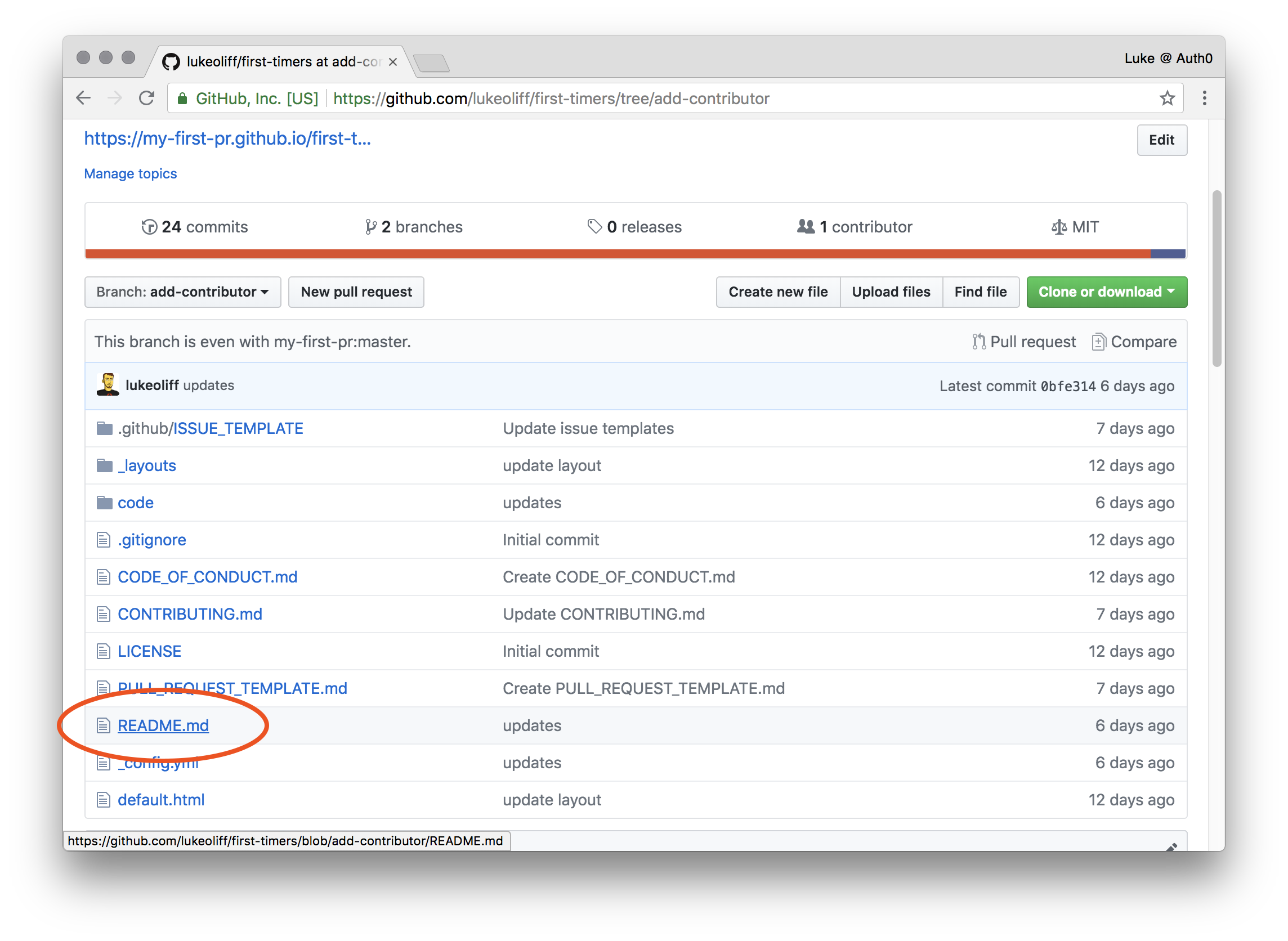 Open the README file