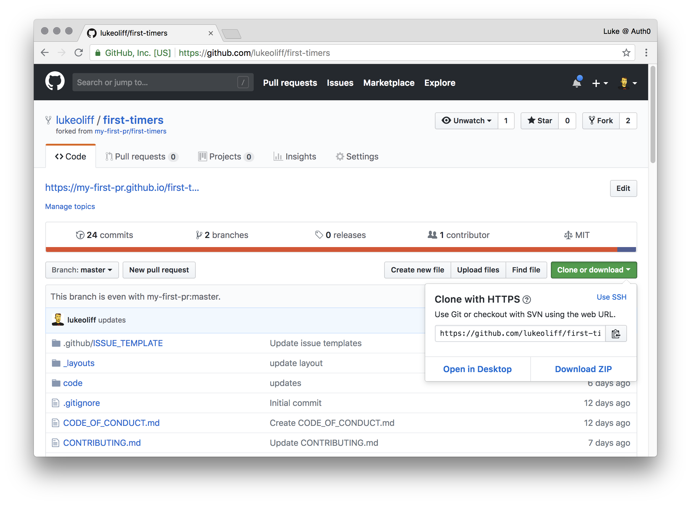 Get the clone URL from GitHub