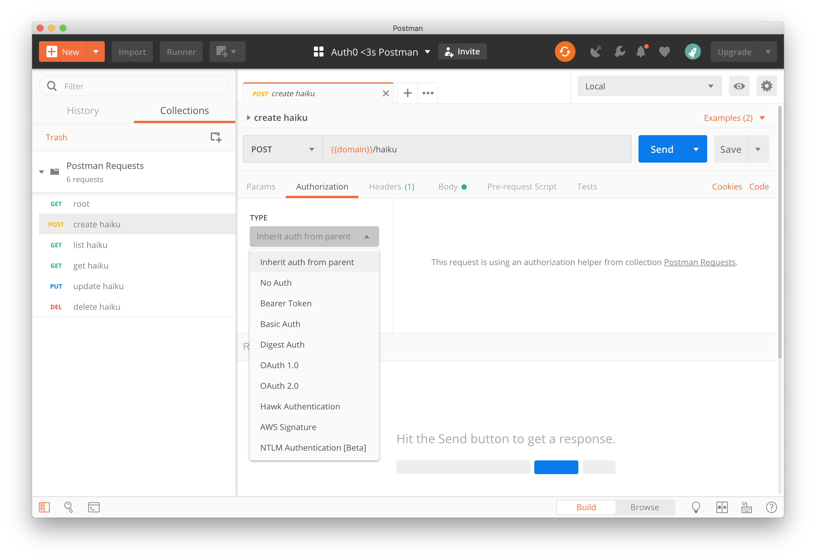 Select inherit auth from parent