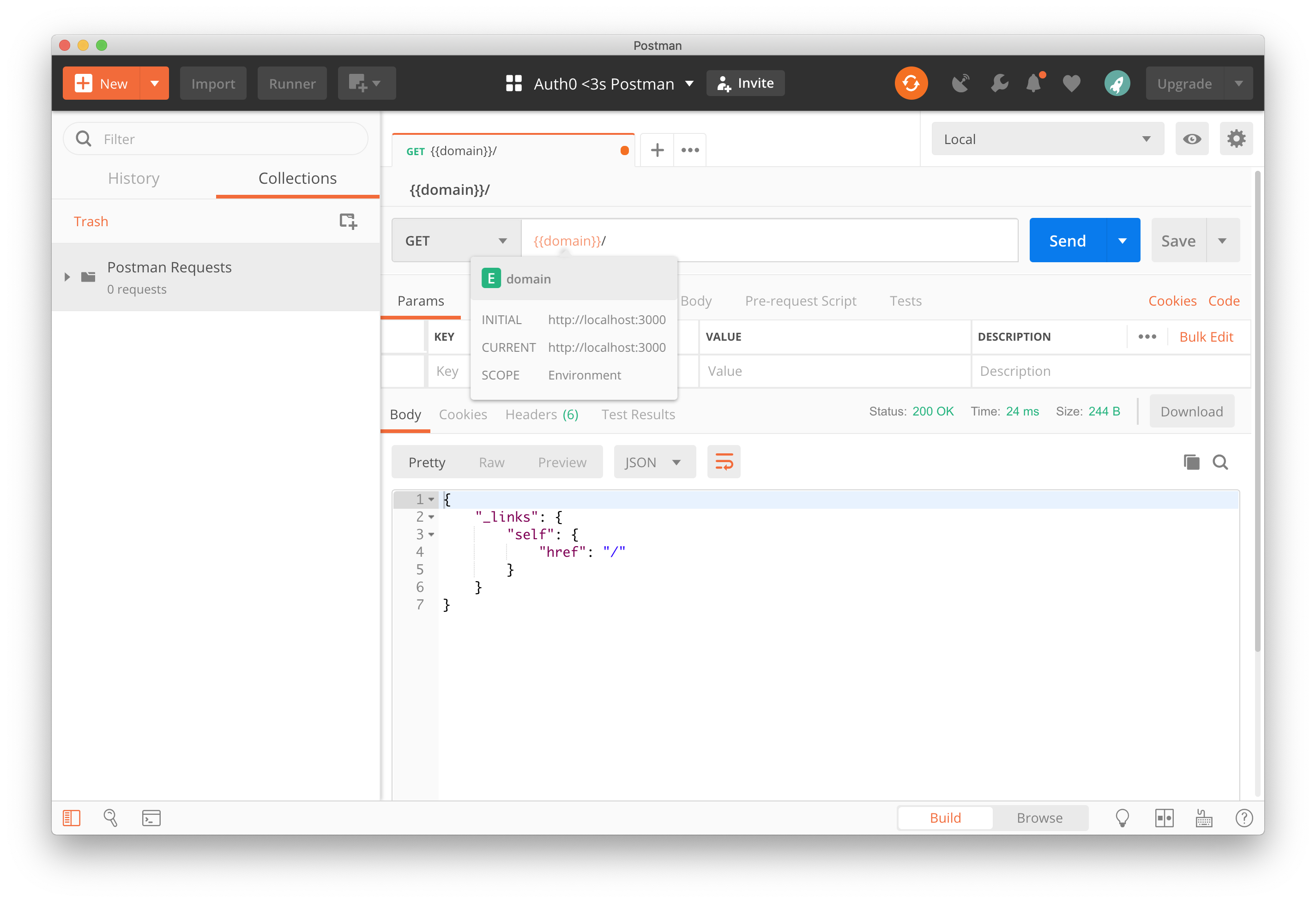 Update root request with environment